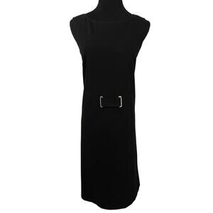 St John SoCa Black Sheath Dress Sleeveless Pencil Dress Cocktail Party Womens S